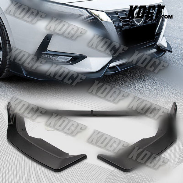 For 20-22 Nissan Sentra Unpainted Black Front Bumper Spoiler Splitter Lip 3PCS - KOCF.com - Car Parts