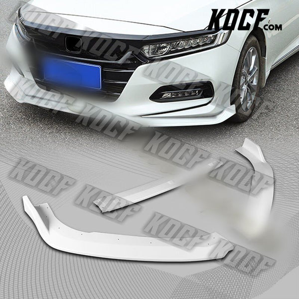 For 2018-2021 Honda Accord Painted White Front Bumper Body Kit Spoiler Lip 3PCS - KOCF.com - Car Parts