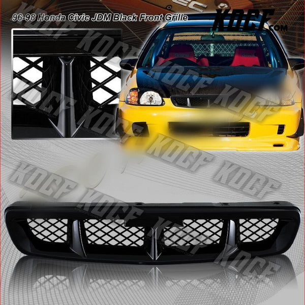 For 1996-1998 Honda Civic MUG Style ABS Black Front Hood Bumper Grille Grill - KOCF.com - Car Parts