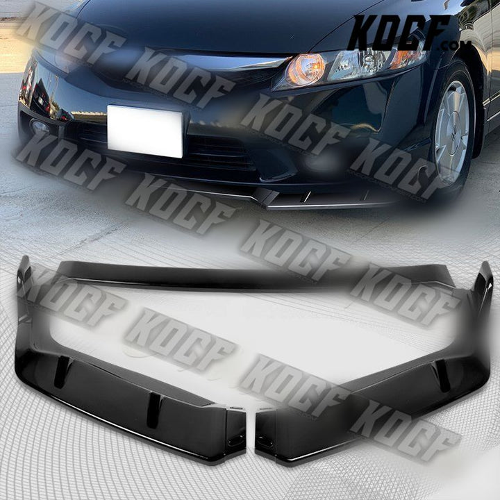 For 2009-2011 Honda Civic 4DR GT-Style Painted Black Front Bumper Spoiler Lip - KOCF.com - Car Parts