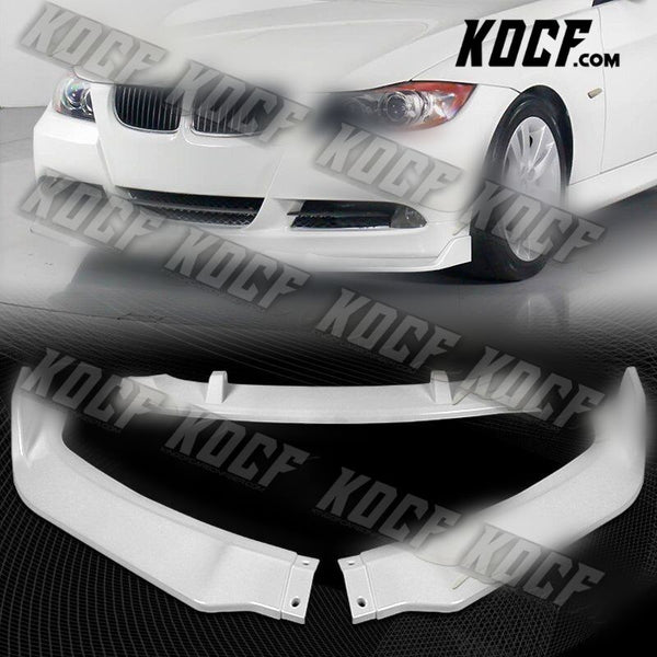 For 2006-2008 BMW E90 E91 3-Series Painted White Front Bumper Body Spoiler Lip - KOCF.com - Car Parts