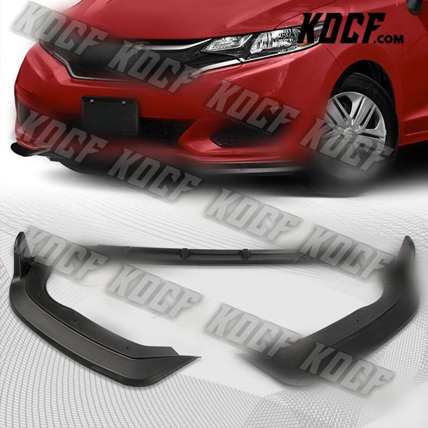 For 18-21 Honda Fit Unpainted Black JDM Front Bumper Body Kit Spoiler Lip 3PCS - KOCF.com - Car Parts