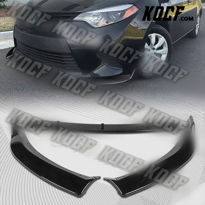 For 14-16 Toyota Corolla Base LE Painted Black Front Bumper Splitter Spoiler Lip - KOCF.com - Car Parts