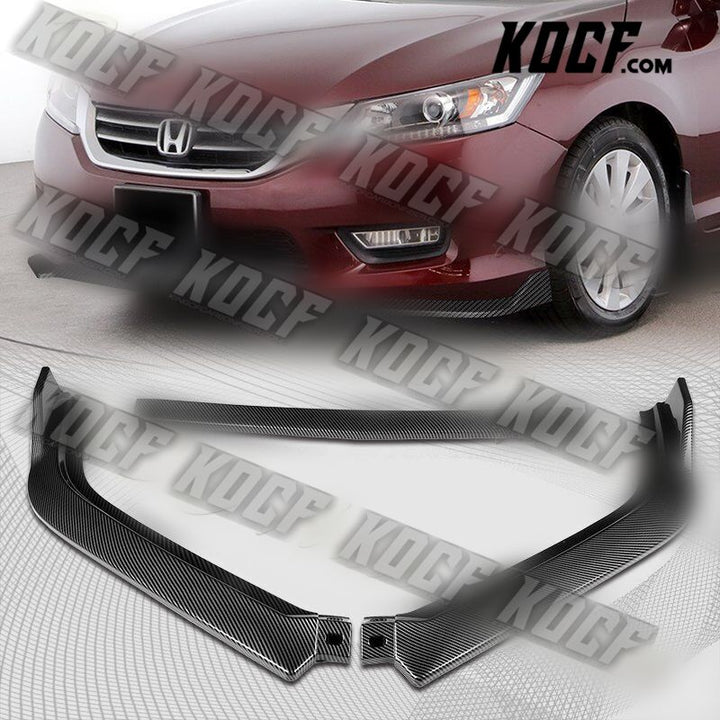 For 2013-2015 Honda Accord Sedan Carbon Look Front Bumper Splitter Spoiler Lip - KOCF.com - Car Parts