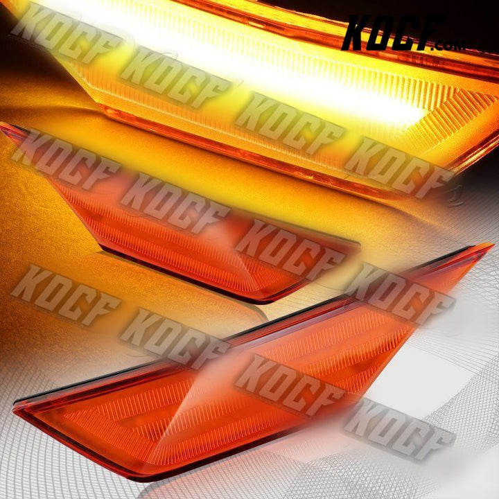 For 2016-2020 Honda Civic LED Amber Lens Bumper Turn Signal Side Marker Lights - KOCF.com - Car Parts