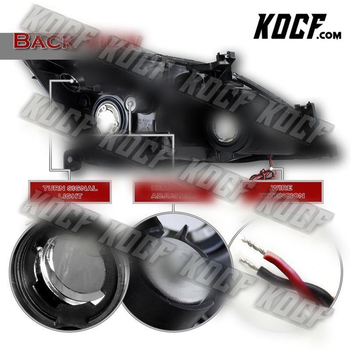 For 2003-2007 Honda Accord DRL LED Chrome Housing Headlights W/Clear Reflector - KOCF.com - Car Parts