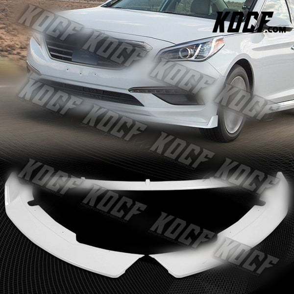 For 2015-2017 Hyundai Sonata Painted White Front Bumper Body Kit Spoiler Lip 3pc - KOCF.com - Car Parts