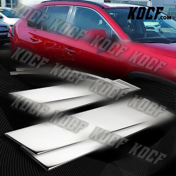 For 2019-2021 Toyota RAV4 Stainless Polish Mirror Chrome Door Pillar Trim 6-PCS - KOCF.com - Car Parts