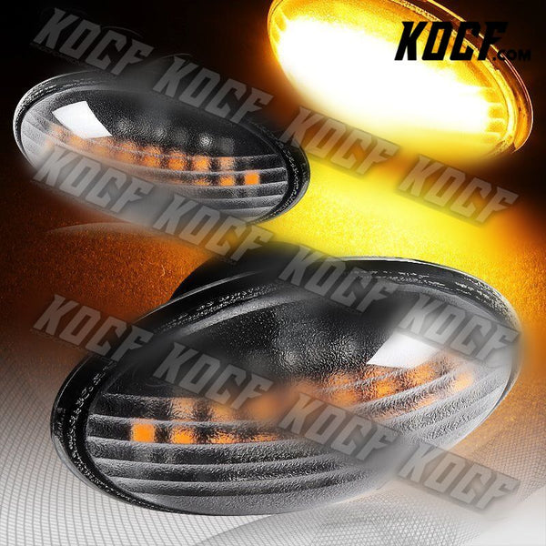 For 2002-2006 Mini Cooper Black Amber LED Turn Signal Side Marker Lights Lamp - KOCF.com - Car Parts