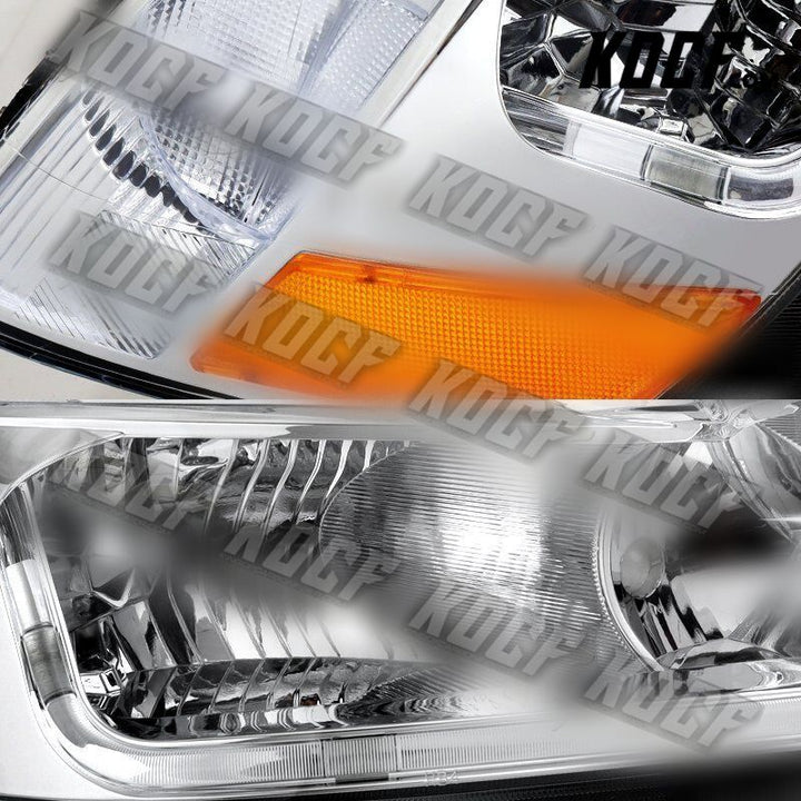 For 2003-2007 Honda Accord DRL LED Chrome Housing Headlights W/Amber Reflector - KOCF.com - Car Parts