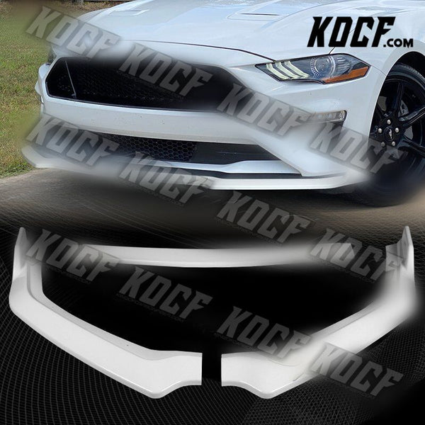 For 18-20 Ford Mustang Painted White GT-Style Front Bumper Splitter Spoiler Lip - KOCF.com - Car Parts