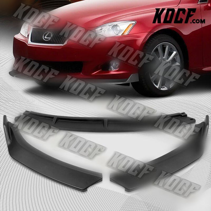 For 2009-2010 Lexus IS250 IS350 4DR GT-Style Matt Black Front Bumper Spoiler Lip - KOCF.com - Car Parts