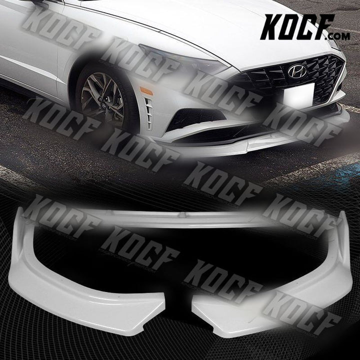 For 2020-2022 Hyundai Sonata CK-Style Painted White Front Bumper Spoiler Lip Kit - KOCF.com - Car Parts