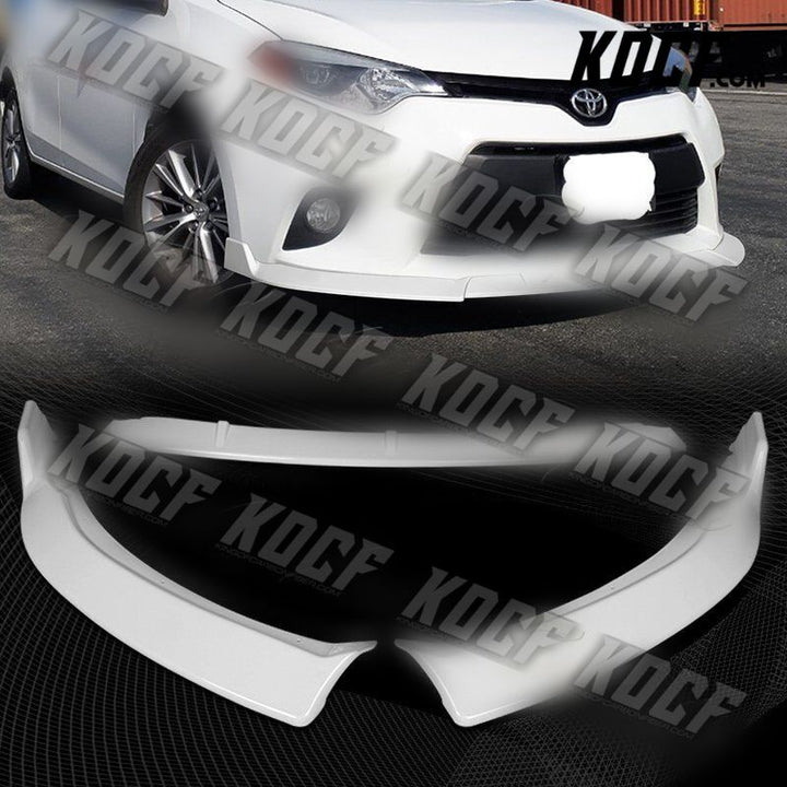 For 14-16 Toyota Corolla Base LE Painted White Front Bumper Splitter Spoiler Lip - KOCF.com - Car Parts