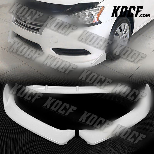 For 2013-2015 Nissan Sentra Painted White Front Bumper Body Splitter Spoiler Lip - KOCF.com - Car Parts