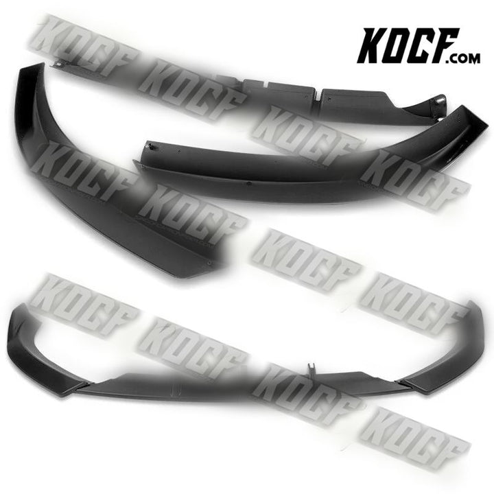 For 2009-2012 Audi A4 B8 Sedan STP-Style Matt Black Front Bumper Spoiler Lip 3pc - KOCF.com - Car Parts