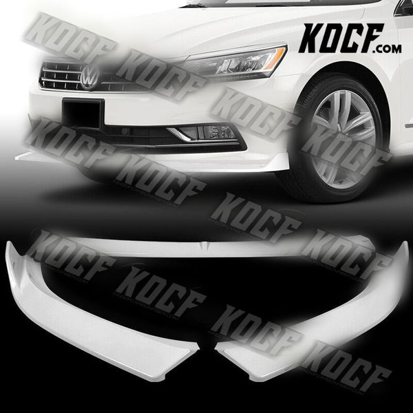 For 2016-2019 Volkswagen Passat Painted White Front Bumper Splitter Spoiler Lip - KOCF.com - Car Parts