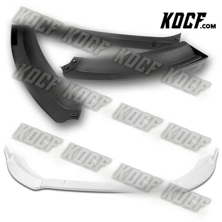 For 14-19 Ford Fiesta STP-Style Painted White Front Bumper Splitter Spoiler Lip - KOCF.com - Car Parts