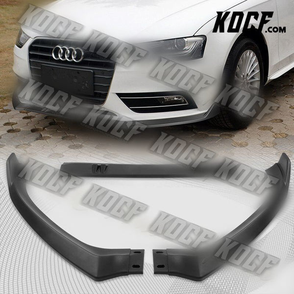 For 2013-2016 Audi A4 Quattro Matt Black Front Bumper Splitter Spoiler Lip 3pcs - KOCF.com - Car Parts