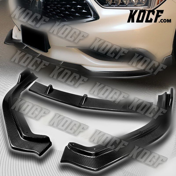 For 2018-2020 Acura TLX STP-Style Carbon Fiber Front Bumper Splitter Spoiler Lip - KOCF.com - Car Parts