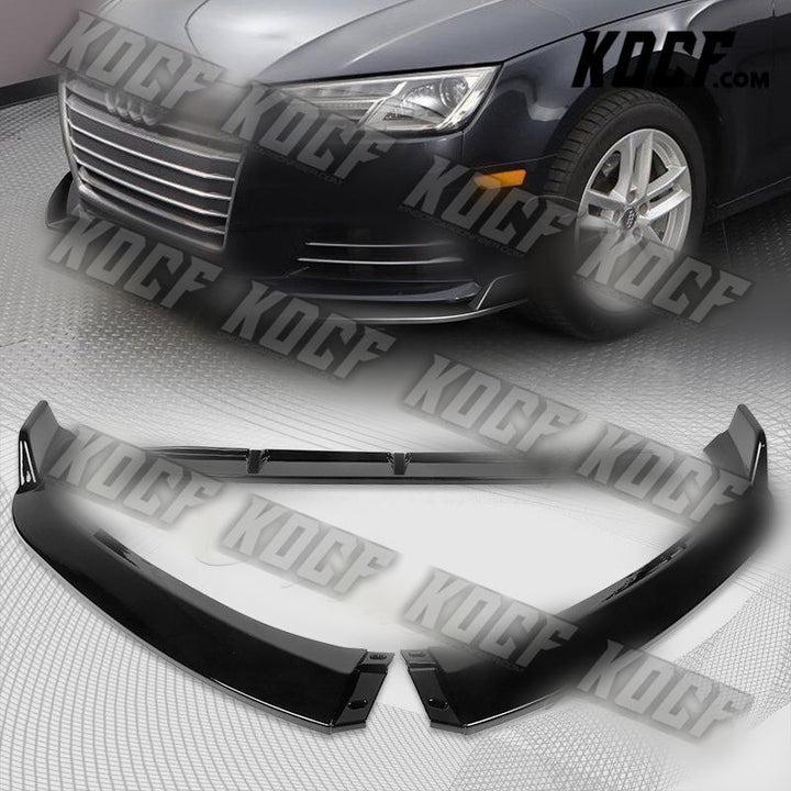 For 2017-2018 Audi A4 B9 STP-Style Painted Black Front Bumper Splitter Spoiler Lip - KOCF.com - Car Parts