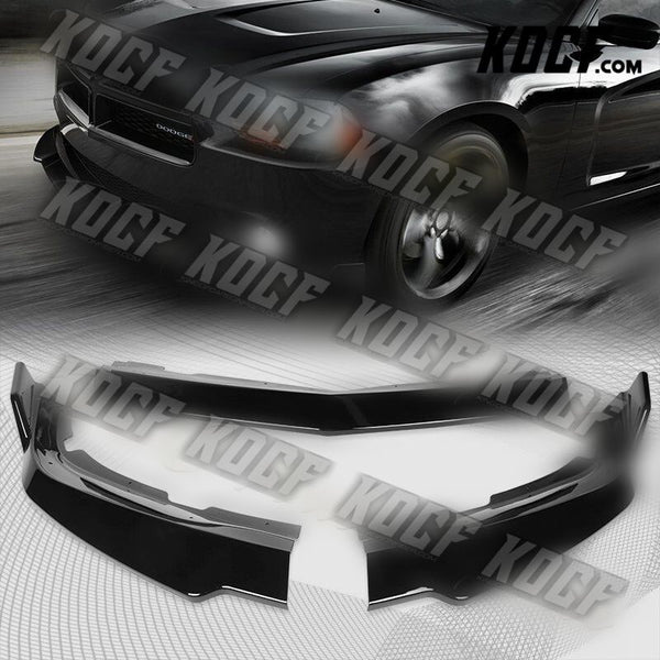 For 11-14 Dodge Charger STP-Style Painted BLK Front Bumper Splitter Spoiler Lip - KOCF.com - Car Parts