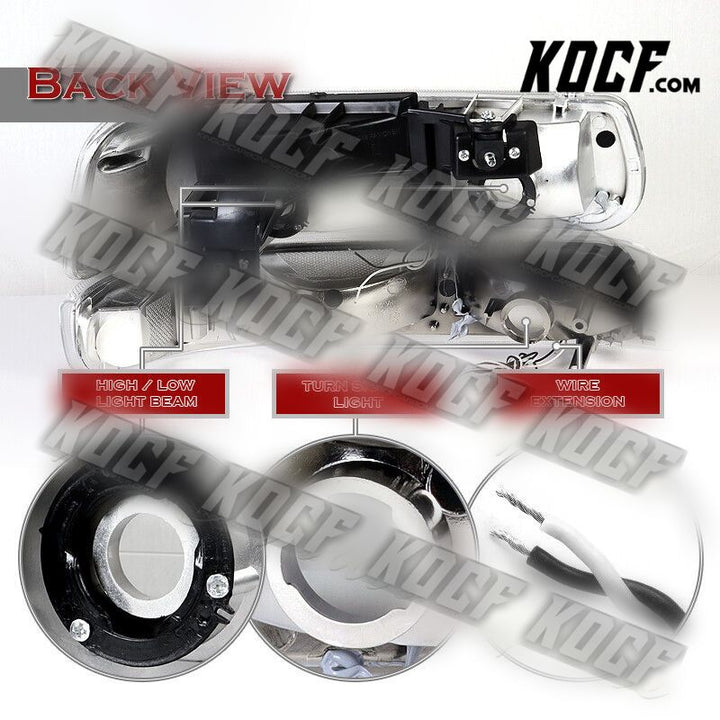 For 99-02 Silverado/00-06 Tahoe Suburban G2 LED Bar Black/Smoke Headlight+Bumper - KOCF.com - Car Parts