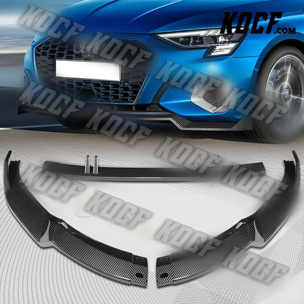 For 2022-2023 Audi A3 Sedan STP-Style Carbon Painted Front Bumper Spoiler Lip - KOCF.com - Car Parts