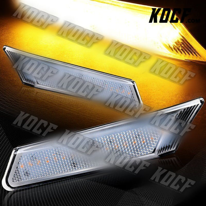 For 2005-2012 Porsche Boxster/Carrera Clear Lens Amber LED Side Marker Lights - KOCF.com - Car Parts