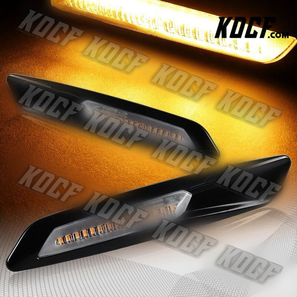 For BMW 1/3/5-Series F10 Style Black Amber LED Turn Signal Side Marker Lights - KOCF.com - Car Parts