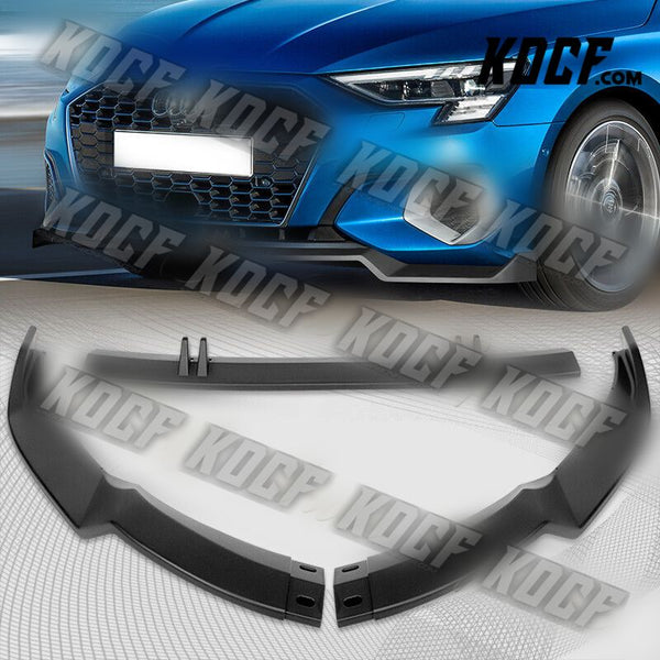 For 2022-2023 Audi A3 Sedan STP-Style Matt Black Front Bumper Body Spoiler Lip - KOCF.com - Car Parts