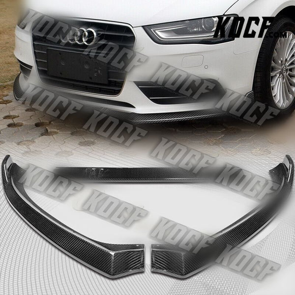 For 2013-2016 Audi A4 Quattro Carbon Fiber Front Bumper Splitter Spoiler Lip - KOCF.com - Car Parts