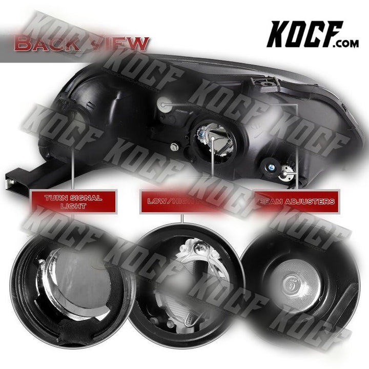 For 96-98 Honda Civic 2/3/4DR Smoke Lens Headlights W/Amber Reflector Lamps - KOCF.com - Car Parts