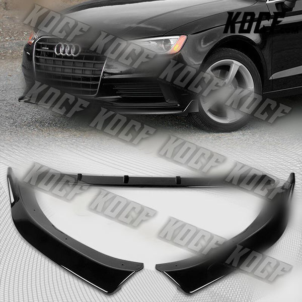 For 2014-2016 Audi A3 Painted Black Sport Front Bumper Body Splitter Spoiler Lip - KOCF.com - Car Parts