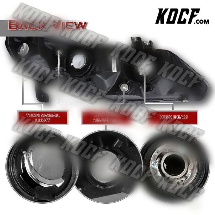 For 2006-2011 Honda Civic 4DR/Sedan Chrome Housing Headlights W/Clear Reflector - KOCF.com - Car Parts