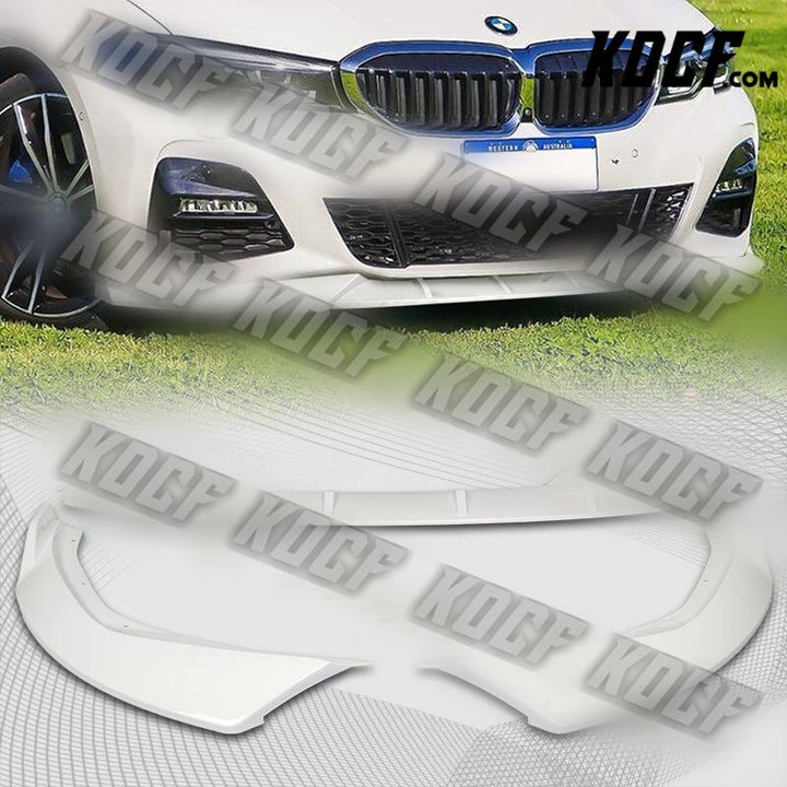 For 2019-2022 BMW G20 M-Sport M340i Painted White Front Bumper Body Kit Lip 3PCS - KOCF.com - Car Parts