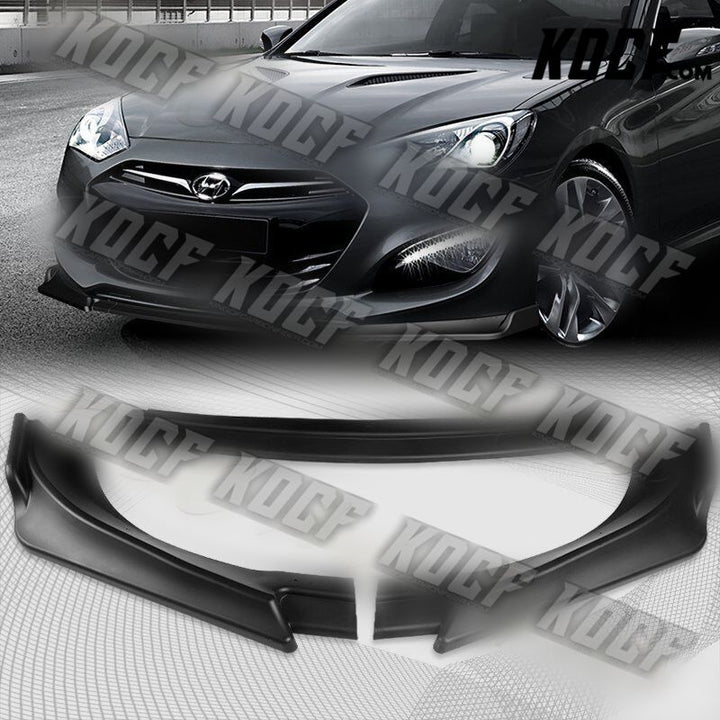 For 13-16 Hyundai Genesis Coupe Matt Black KS-Style Front Bumper Spoiler Lip Kit - KOCF.com - Car Parts