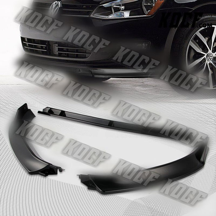 For 14-17 Volkswagen VW Golf MK7 Painted Black Front Bumper Splitter Spoiler Lip - KOCF.com - Car Parts