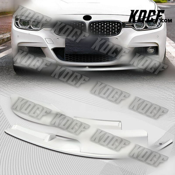 For 12-18 BMW 3-Series M-Sport M-Tech F30 F35 Painted White Front Bumper Lip Kit - KOCF.com - Car Parts