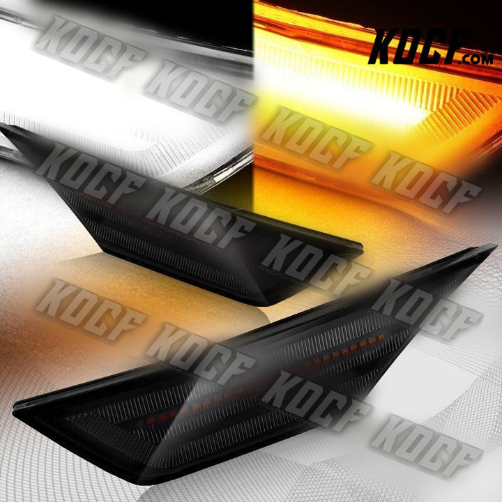 For 16-20 Honda Civic Gen10 LED Smoke Lens Bumper Turn Signal Side Marker Lights - KOCF.com - Car Parts