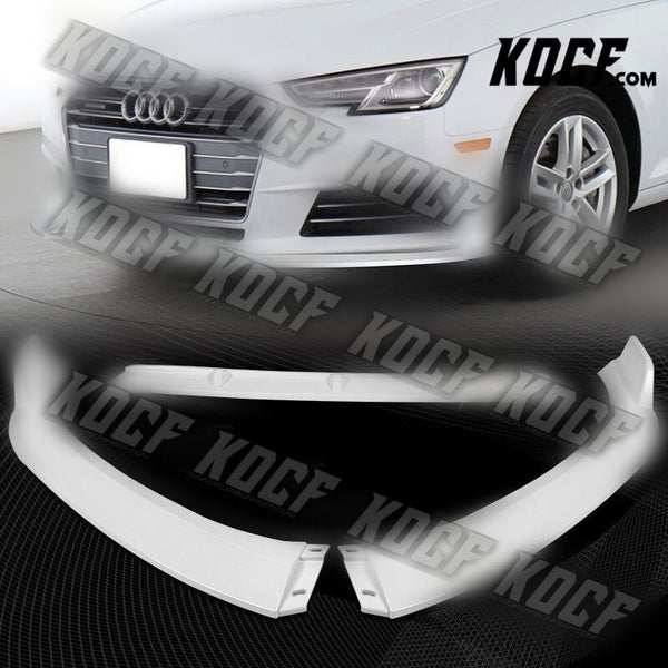 For 2017-2018 Audi A4 B9 STP-Sty Painted White Front Bumper Splitter Spoiler Lip - KOCF.com - Car Parts