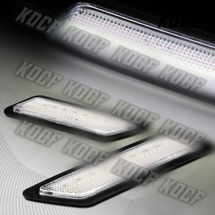 For 12-15 BMW F30 F31 White LED Strip Clear Bumper Turn Signal Side Marker Light - KOCF.com - Car Parts