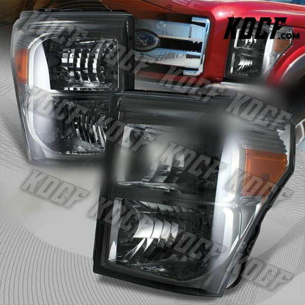 For 2011-2016 Ford F250/F350/F450 Super Duty Smoke Headlights W/Amber Reflector - KOCF.com - Car Parts