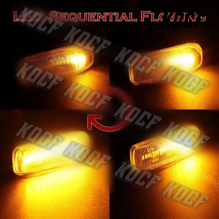 For Chrysler 200 300C Sebring Smoked Lens Amber Dynamic LED Side Marker Lights - KOCF.com - Car Parts