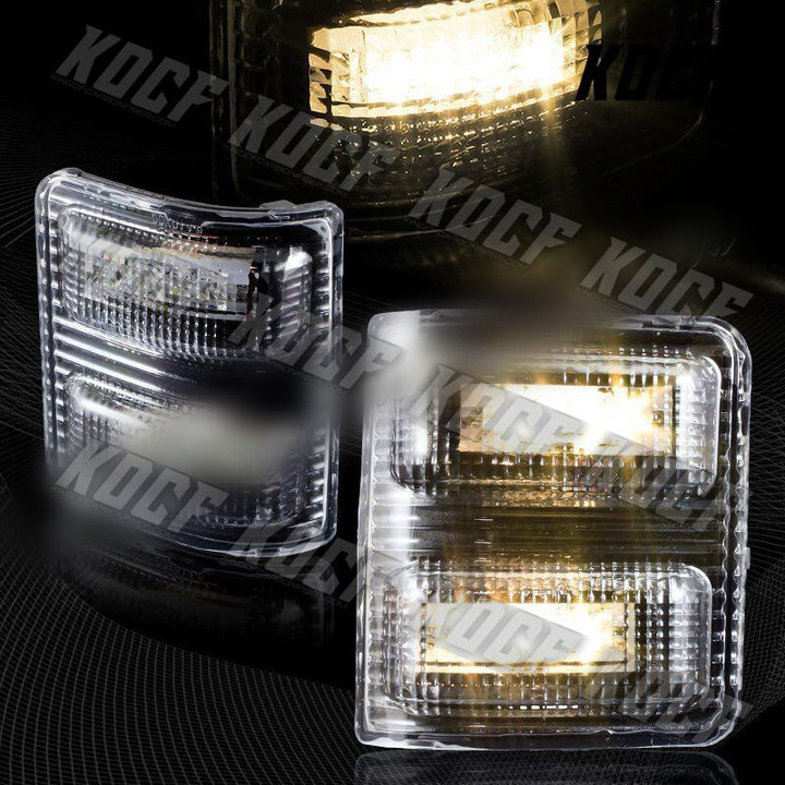 For Ford F250 F350 F450 Superduty Clear Side Mirror Amber LED Turn Signal Lights - KOCF.com - Car Parts