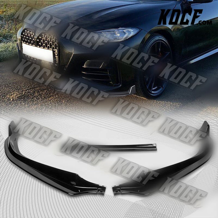 For 20-22 BMW 4-Series M-Sport Painted Black Front Bumper Splitter Spoiler Lip - KOCF.com - Car Parts