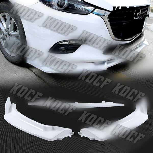 For 14-18 Mazda 3 Axela Painted White Front Bumper Body Kit Splitter Spoiler Lip - KOCF.com - Car Parts