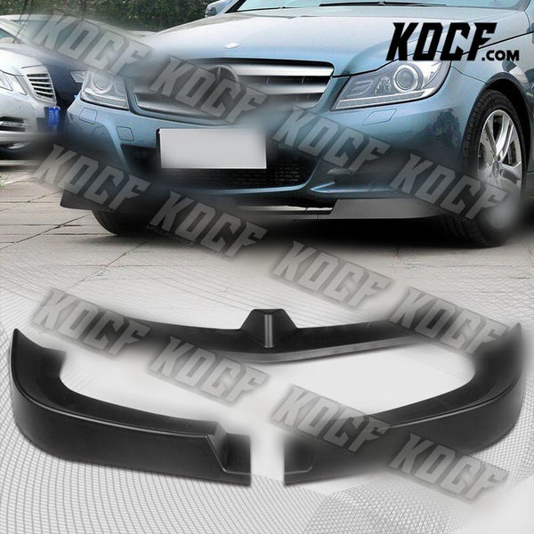 For 12-14 Mercedes C300 C350 W204 Matt Black Front Bumper Body Kit Splitter Lip - KOCF.com - Car Parts