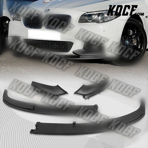 For 2011-2016 BMW F10 528i 530i M-Sport Matt Black Front Bumper Spoiler Lip 4pcs - KOCF.com - Car Parts