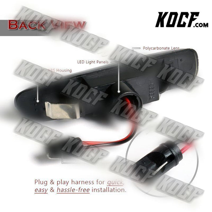 For 1998-2006 BMW 3-Series E46 Smoke Lens Amber LED Signal Side Marker Lights - KOCF.com - Car Parts